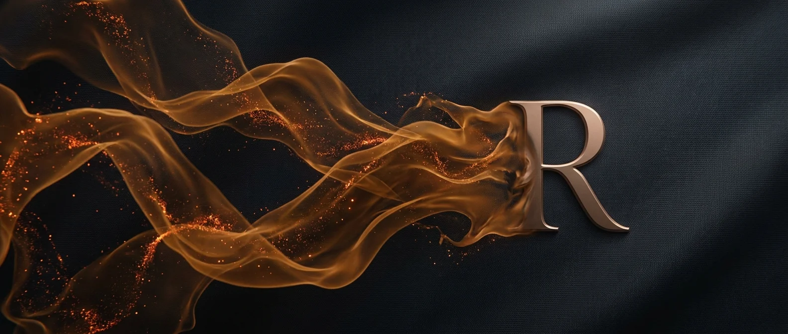 A golden letter 'R' emerges from swirling smoke and sparks, representing a strong foundation for regulatory compliance.